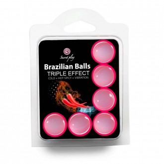 BOLAS LUBRICANTES BRAZILIAN BALLS EFECTO TRIPLO 6 X 4GR