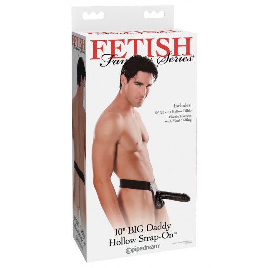 STRAP-ON HOLLOW 10 " BIG DADDY HOLLOW FETISH FANTASY SERIE NERO