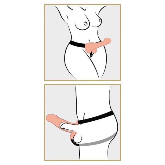 CAVO STRAP-ON CON TESTICOLI 9 &quot; FETISH FANTASY SERIE BIANCO