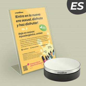 CRUSHIOUS ROTATING DISPLAY WITH LUBRICANT PRESENTATION FLYER IN SPANISH