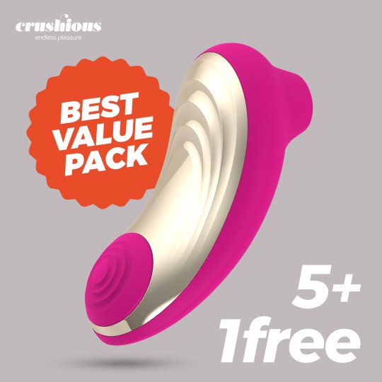 PACK 5 + 1 GRATUITO STIMOLATORE DEL CLITORIDE SUPERNOVA CRUSHIOUS ROSA