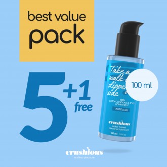 PACK 5 LUBRIFIANTS À BASE D’EAU 100 ML CRUSHIOUS + 1 GRATUIT