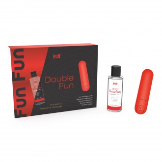 INTT DOUBLE FUN VIBRATING BULLET AND STRAWBERRY GLIDING GEL 50ML
