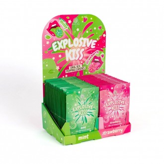 EXPOSITEUR AVEC 24 EXPLOSIVE KISS FRAISE + 24 EXPLOSIVE KISS MENTHE SECRET PLAY