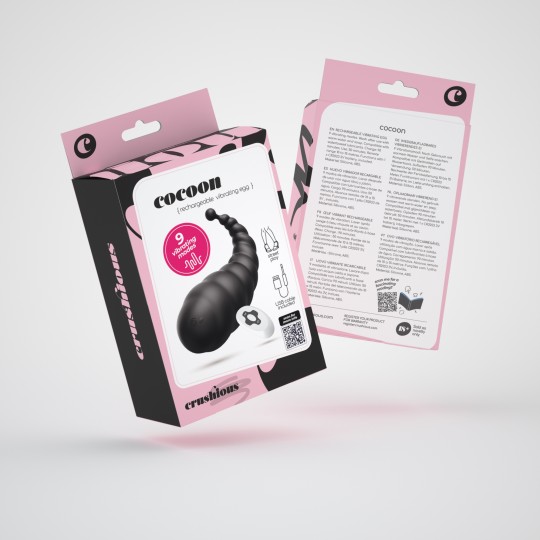 5 + 1 GRÁTIS COCOON OVO VIBRATÓRIO RECARREGÁVEL COM COMANDO À DISTÂNCIA CRUSHIOUS PRETO