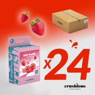 PACK OF 24 LUB BALLS STRAWBERRY FLAVOURED LUBRICATING BALLS CRUSHIOUS