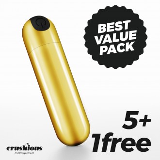 5 + 1 FREE CRUSHIOUS IMOAN RECHARGEABLE VIBRATING BULLET GOLDEN