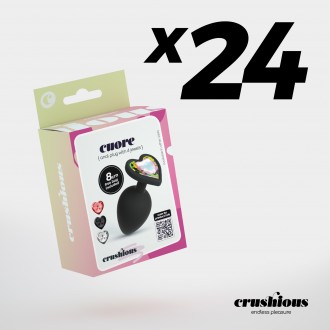 PACK DE 24 CUORE PLUG ANAL MEDIANO CON 4 JOYAS INTERCAMBIABLES CRUSHIOUS