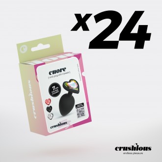 PACK DE 24 CUORE PLUG ANAL PEQUENO COM 4 JOIAS INTERCAMBIÁVEIS CRUSHIOUS