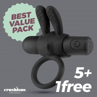 5 + 1 GRATUITO WONKA ANILLO PARA EL PENE CON BALA VIBRADORA RECARGABLE CRUSHIOUS