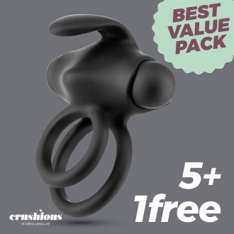 5 + 1 FREE CRUSHIOUS THUMPER VIBRATING DOUBLE COCKRING WITH REMOTE