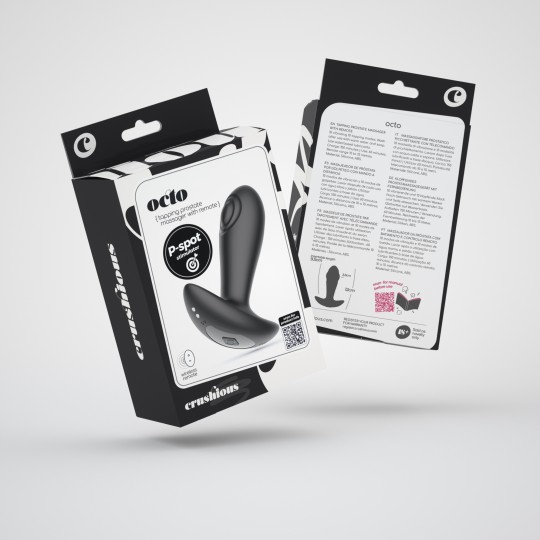 5 + 1 GRÁTIS OCTO PLUG ANAL COM PULSAÇÃO E COMANDO À DISTÂNCIA CRUSHIOUS