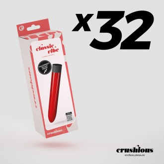 PACK DE 32 VIBRADOR CLASSIC VIBE CRUSHIOUS VERMELHO