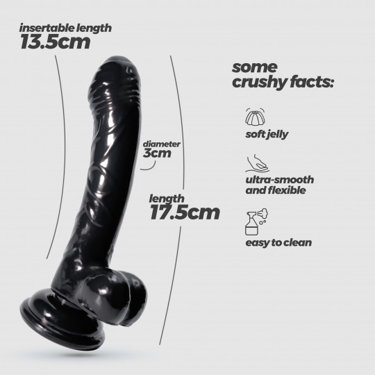 HUDINI DILDO ANALE GELATINOSO NERO CRUSHIOUS