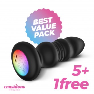 5 + 1 GRATUIT AUSTRALIS PLUG ANAL AVEC LED ET COMMANDE À DISTANCE CRUSHIOUS