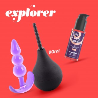 EXPLORER ANALE DOCCIA 90 ML CON 50 ML ANALE LUBRIFICANTE E COLLEGARE IL PISTONE CRUSHIOUS