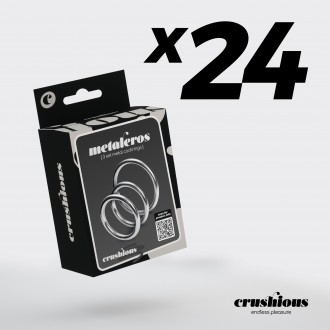 CONFEZIONE DA 24 METALEROS SET DI 3 COCKRING IN METALLO CRUSHIOUS