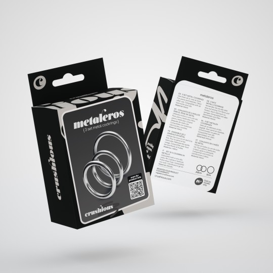 CONFEZIONE DA 24 METALEROS SET DI 3 COCKRING IN METALLO CRUSHIOUS
