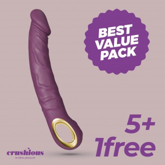 5 + 1 GRÁTIS MAGNUS VIBRADOR REALISTA ROXO CRUSHIOUS