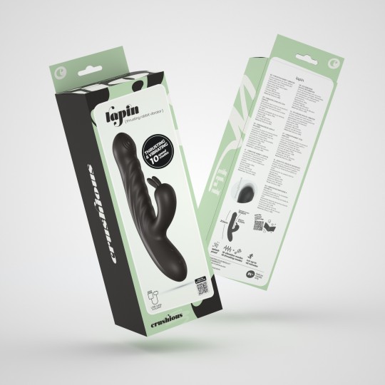 5 + 1 GRÁTIS LAPIN VIBRADOR RECARREGÁVEL RABBIT COM IMPULSO PRETO CRUSHIOUS