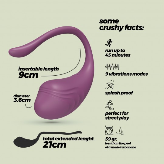 UOVO VIBRANTE RICARICABILE CON TELECOMANDO TAMAGO CRUSHIOUS VIOLA