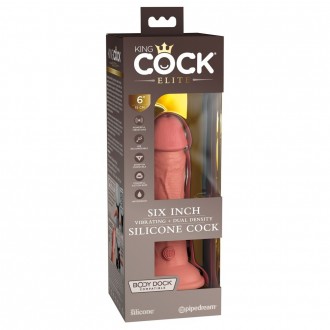 6\" VIBRATING + DUAL DENSITY SILICONE COCK