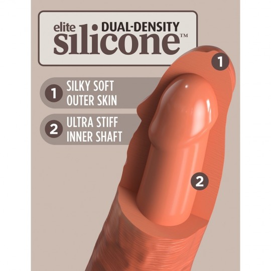 8" VIBRATING + DUAL DENSITY SILICONE COCK