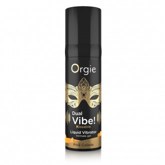 FLÜSSIGER VIBRATOR MIT GESCHMACK NACH PIÑA COLADA DUAL VIBE 15ML ORGIE