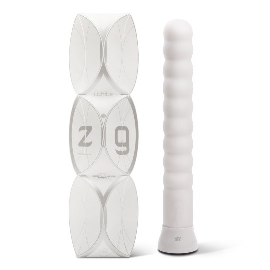 VIBRATORE RICARICABILE CON RISCALDAMENTO A ZIG ZAG BIANCO