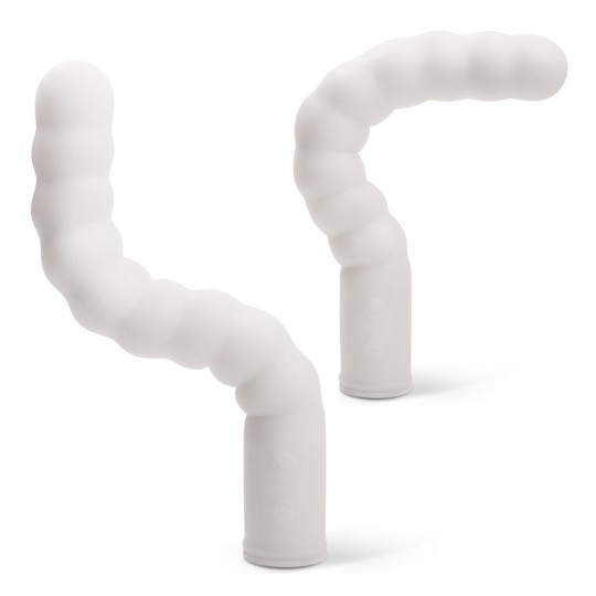 VIBRATORE RICARICABILE CON RISCALDAMENTO A ZIG ZAG BIANCO