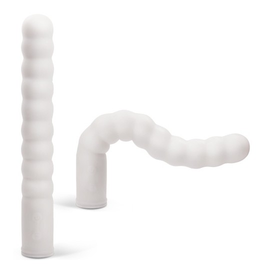 VIBRATORE RICARICABILE CON RISCALDAMENTO A ZIG ZAG BIANCO
