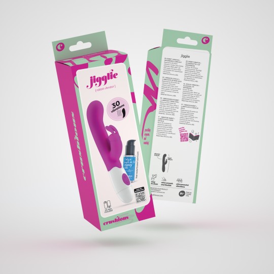 VIBRATORE CON STIMOLATORE CLITORIDEO JIGGLIE E LUBRIFICANTE A BASE D'ACQUA INCLUSO CRUSHIOUS