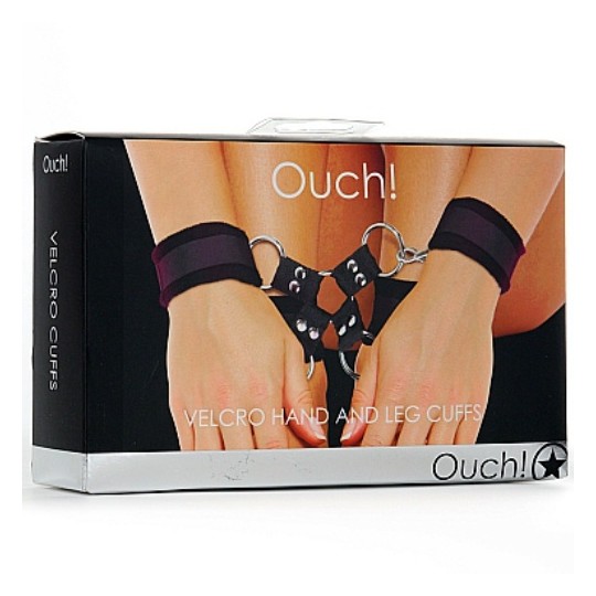 OUCH! VELCRO HAND AND LEG CUFFS BLACK