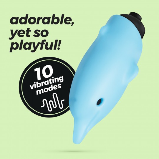 O-PET DAUPHIN AVEC VIBROMASSEUR BULLET À 10 VIBRATIONS BLEU