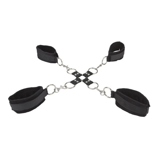 OUCH! VELCRO HAND AND LEG CUFFS BLACK