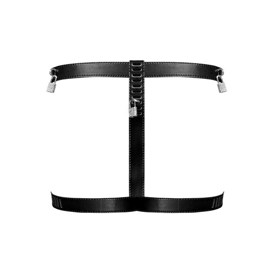 SCORPIO - СТРИНГИ ЦЕЛОМУДРИЯ ИЗ ИСКУССТВЕННОЙ КОЖИ ЧЕРНЫЕ