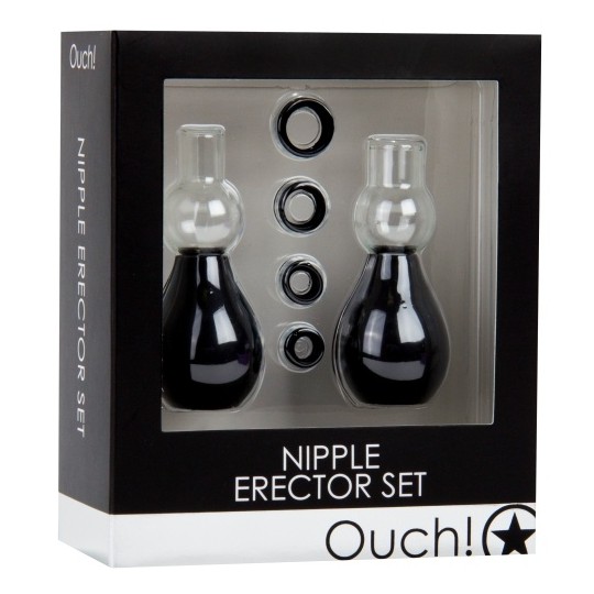 KIT SUGADOR DE MAMILOS OUCH! NIPPLE ERECTOR SET PRETO
