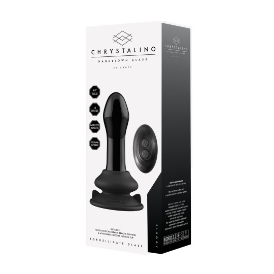 PLUGGY - GLASS VIBRATOR WITH SUCTION CUP