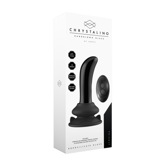 PRICKLY - SMOOTH GLASS G-SPOT VIBRATOR WITH REMOTE CONTROL