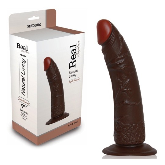 REAL RAPTURE EARTH FLAVOUR REALISTIC DILDO 7'' BLACK