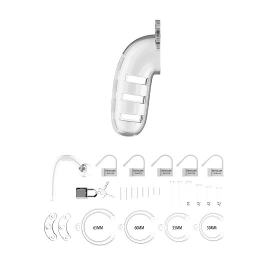 MODEL 12 CHASTITY COCK CAGE WITH PLUG - 5.5 / 14 CM
