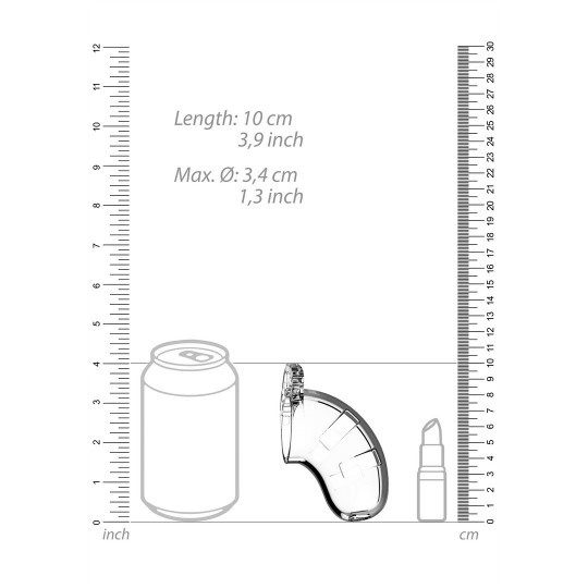 MODEL 15 CHASTITY COCK CAGE WITH URETHRAL SOUNDING - 3.5 / 9 CM