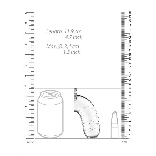 MODEL 16 CHASTITY COCK CAGE WITH URETHRAL SOUNDING - 4.5 / 11,5 CM