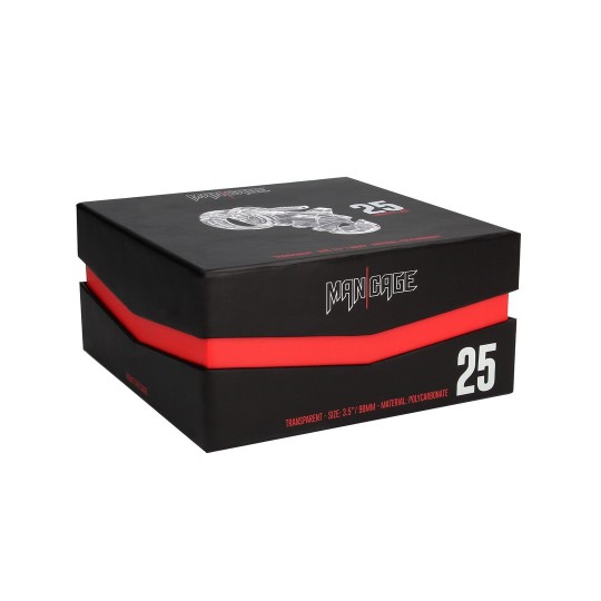 MODEL 25 - CHASTITY CAGE - 3.5' / 9 CM - TRANSPARENT