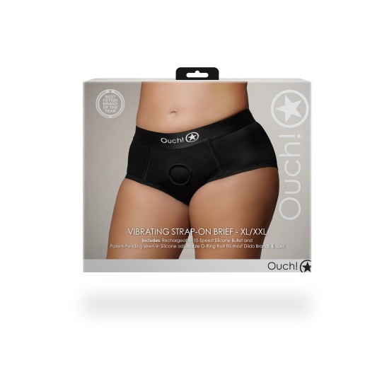 ВИБРИРУЮЩИЕ ТРУСЫ СО СТРАПОНОМ - XL/XXL - ЧЕРНЫЙ